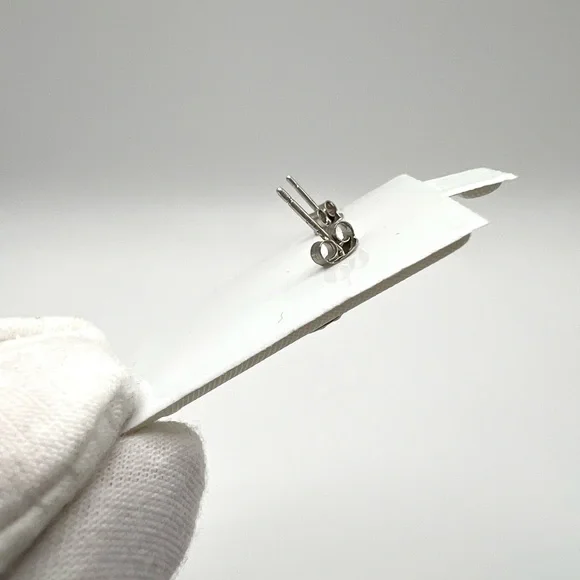 .925 Sterling Silver Crescent Moon Stud Earrings - Picture 7 of 12